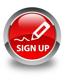 Sign up glossy red round button
